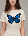 Short sleeve Blue Butterfly shirt