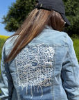 Fabric paint Denim jacket, khatashi